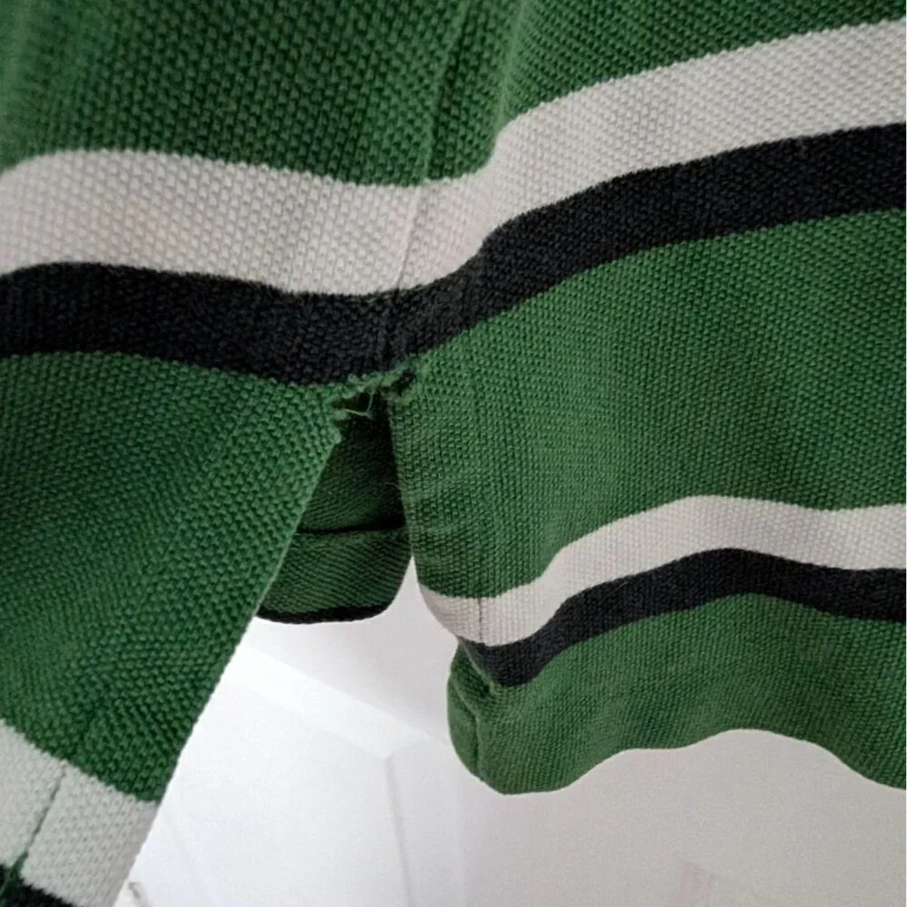Polo Ralph Lauren Stripe Polo Shirt Mens Size Large Green Short Sleeve Cotton